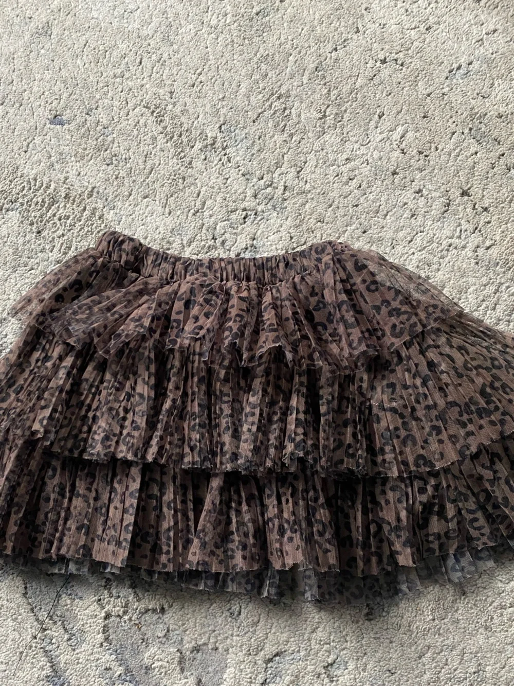 Zara Brown Leopard-Print Layered Tulle Skirt Sz 6